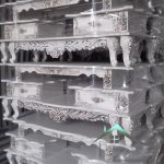 میز تلویزیون مدل منبتی کشویی