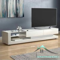 میز تلویزیون سفید مدرن با پایه مخفی