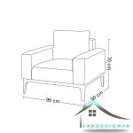 مبل تک نفره آیهان کد 1754