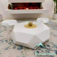 میز جلومبلی شش ضلعی سفید