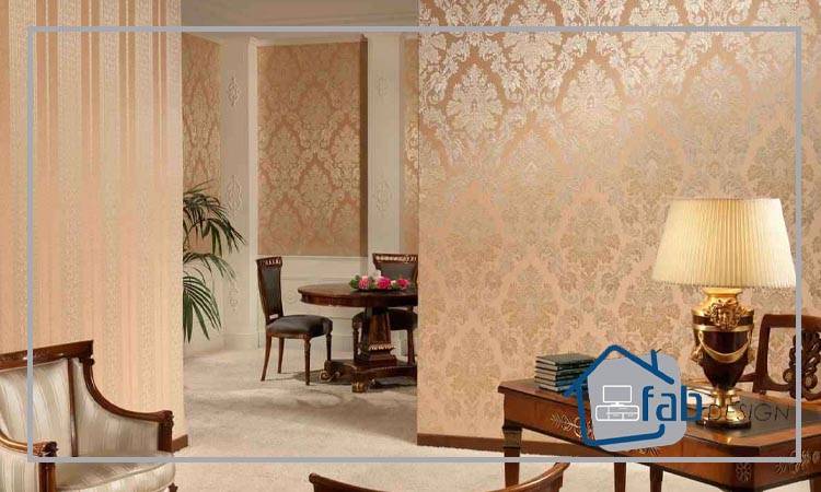 انواع مختلف کاغذ دیواری - ست کردن رنگ و طرح مبلمان راحتی با کاغذ دیواری