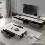 ست میز تلویزیون و جلومبلی هایگلاس fabset-146