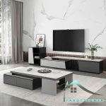 ست میز تلویزیون و جلومبلی هایگلاس fabset-146