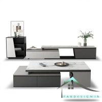 ست میز تلویزیون و جلومبلی هایگلاس fabset-146