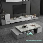 ست میز تلویزیون و جلومبلی هایگلاس fabset-161