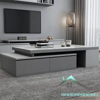 ست میز تلویزیون و جلومبلی هایگلاس fabset-161