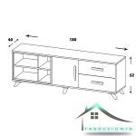 میز تلویزیون مدرن قهوه ای خاکی fabtable-278 - Image 2